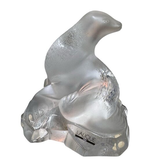 Lalique Other - Lalique Crystal Seal Sea Lion Sculpture Signed Frosted Art Glass Original Stickr